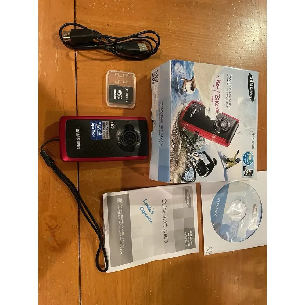 Samsung HMX-W190 Camcorder - Black/Red Complete In Box- Open Box